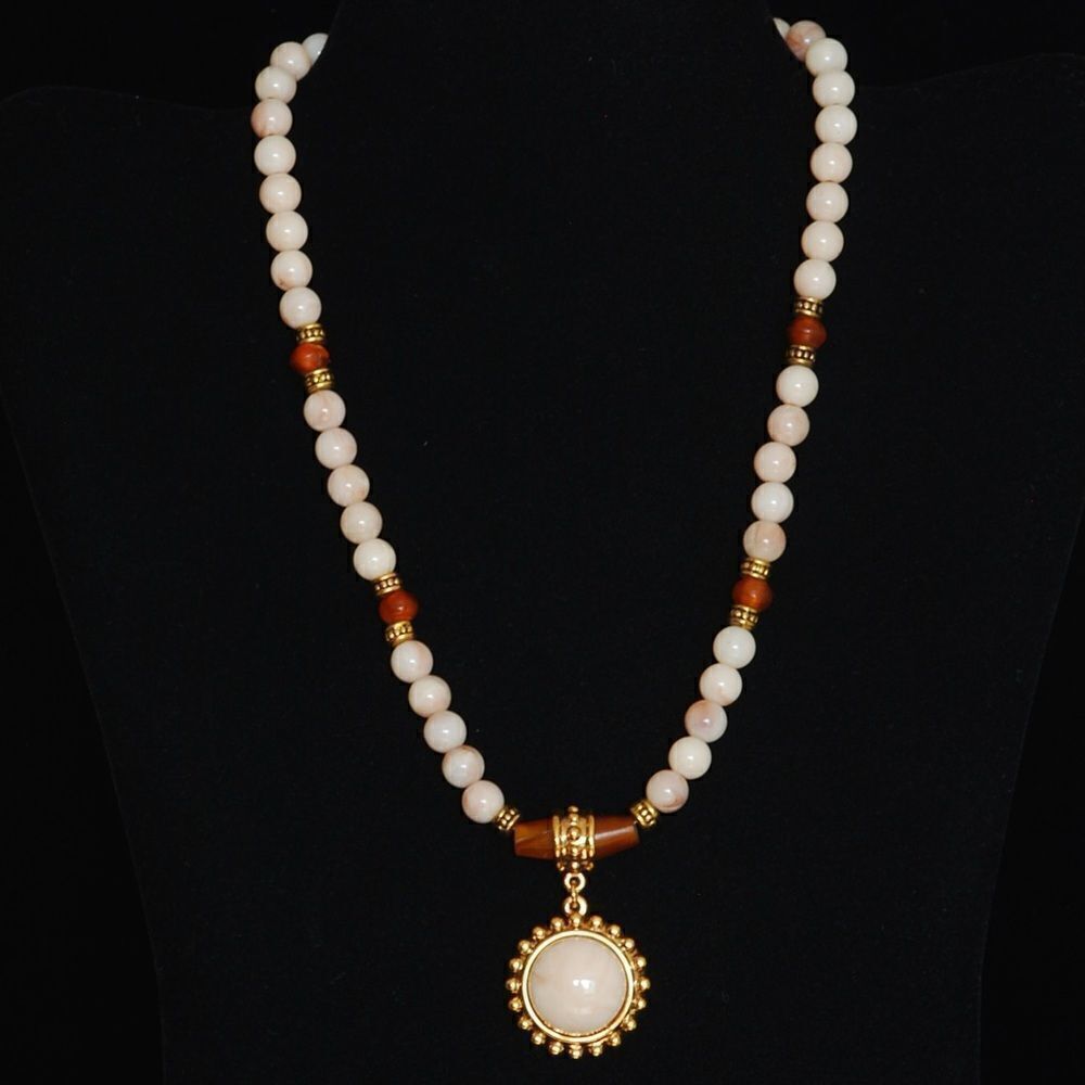 Napier Mid Century Modern Signed Necklace with Lucite Beads and Pendant.